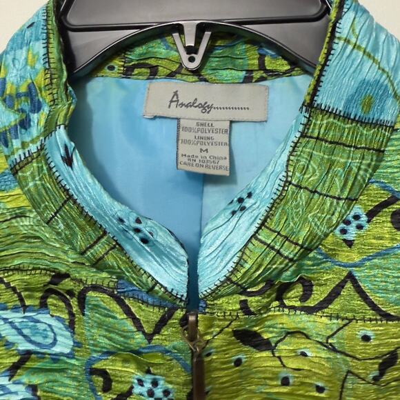 ANALOGY Vintage Bright Patchwork Full ZIp Jacket   Size M Medium - Picture 5 of 5